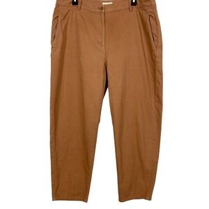 Eileen Fisher Pants 16 Hemp Organic Cotton Straight Leg Ankle Rust Brown Canvas